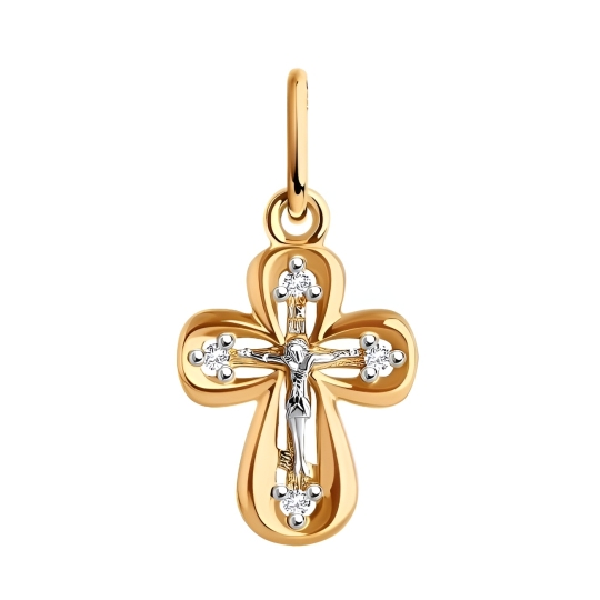 Подвеска из золота с черными фианитами