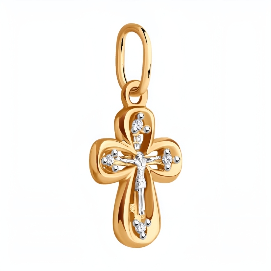 Подвеска из золота с черными фианитами