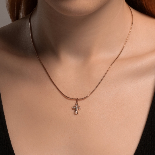 Подвеска из золота с черными фианитами