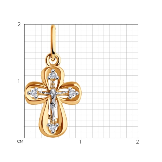 Подвеска из золота с черными фианитами