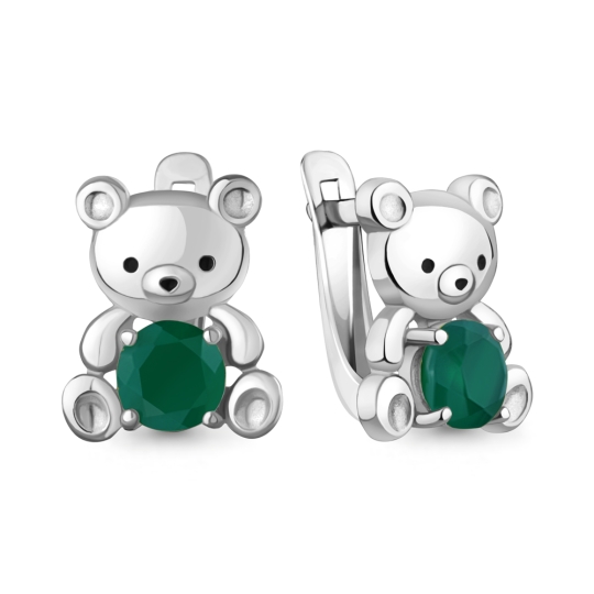 Серьги из серебра с гранатами и эмалью