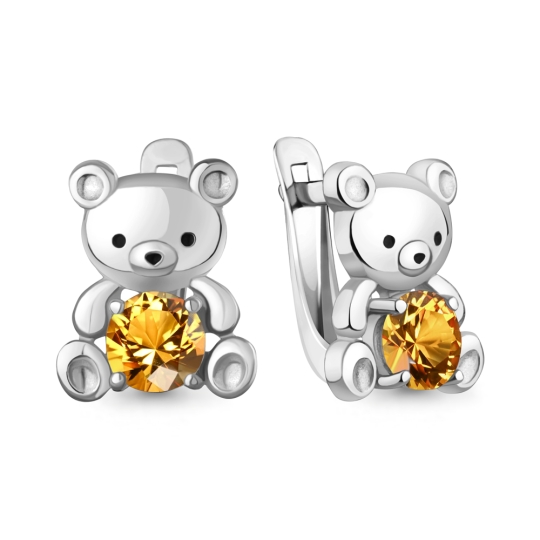 Серьги из серебра с гранатами и эмалью