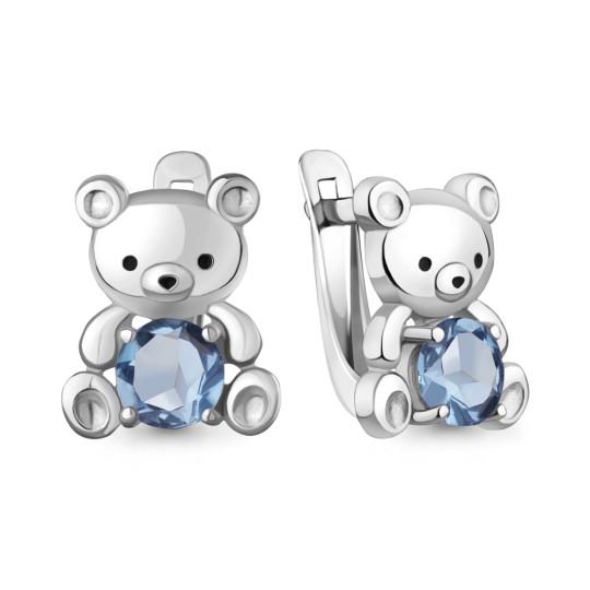 Серьги из серебра с гранатами и эмалью