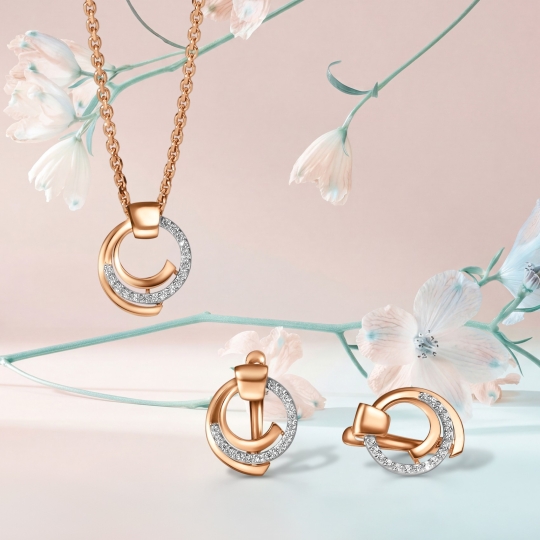 Серьги из золота с топазами London и фианитами 