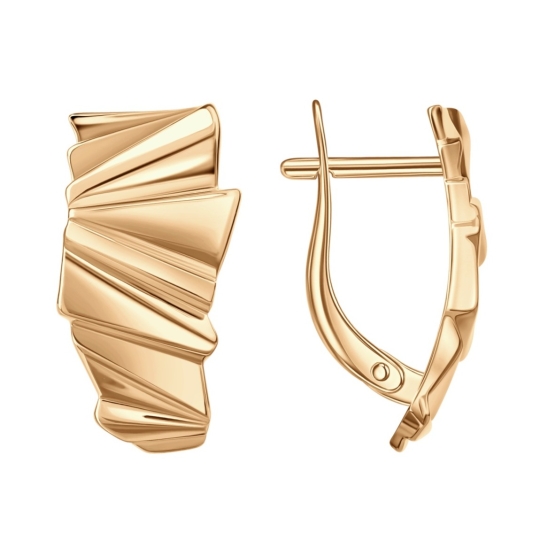 Серьги из лимонного золота с черными бриллиантами и "танцующими" бриллиантами