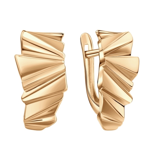 Серьги из лимонного золота с черными бриллиантами и "танцующими" бриллиантами