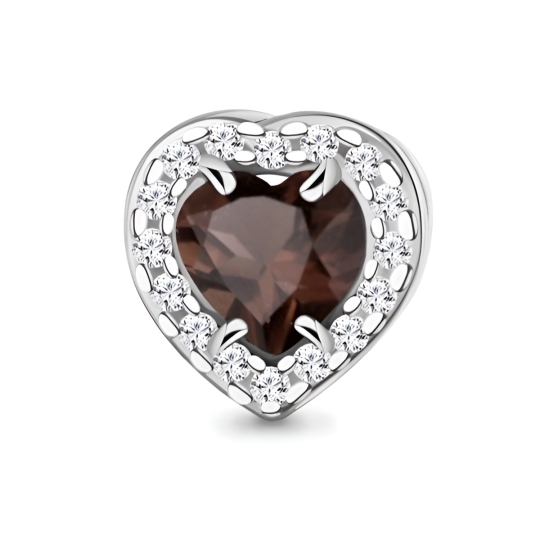 Подвеска из серебра с цитрином и фианитами