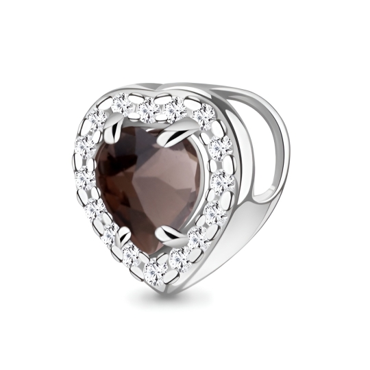 Подвеска из серебра с цитрином и фианитами