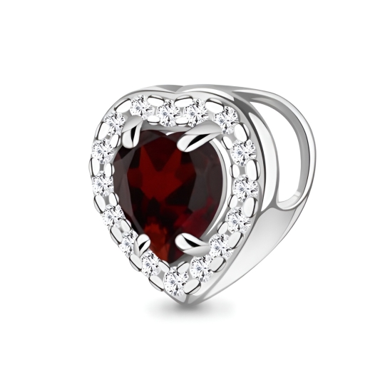 Подвеска из серебра с цитрином и фианитами