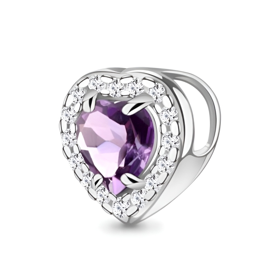 Подвеска из серебра с цитрином и фианитами