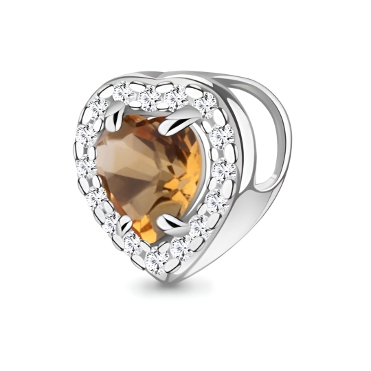 Браслет из серебра с цитрином и фианитами