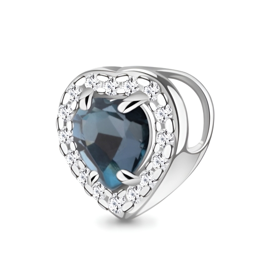 Подвеска из серебра с цитрином и фианитами