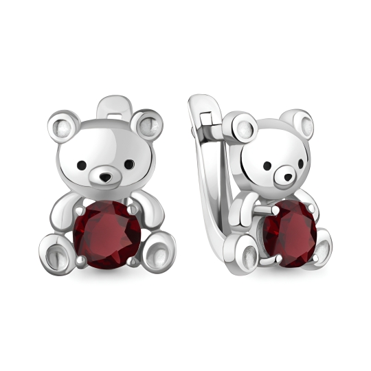 Серьги из серебра с кварцами и фианитами