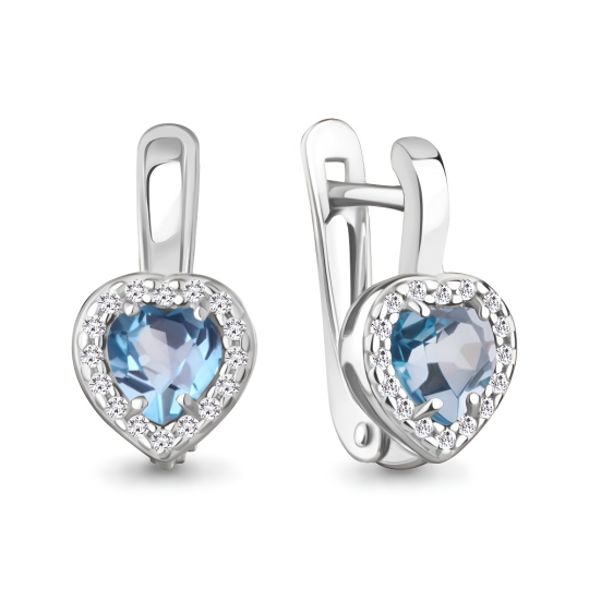 Браслет из серебра с топазом Swiss и фианитами 