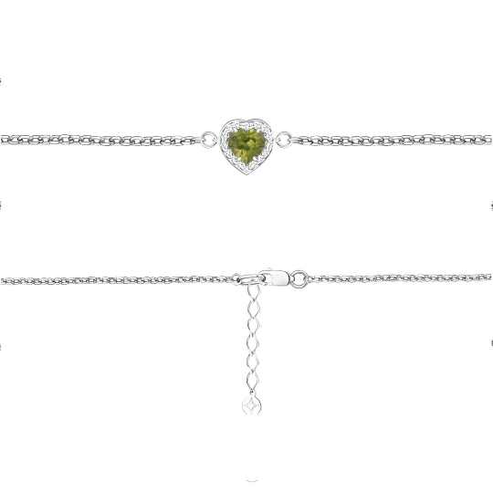 Браслет из серебра с топазом Swiss и фианитами 