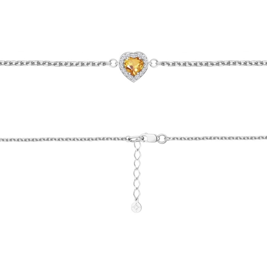 Браслет из серебра с топазом Swiss и фианитами 