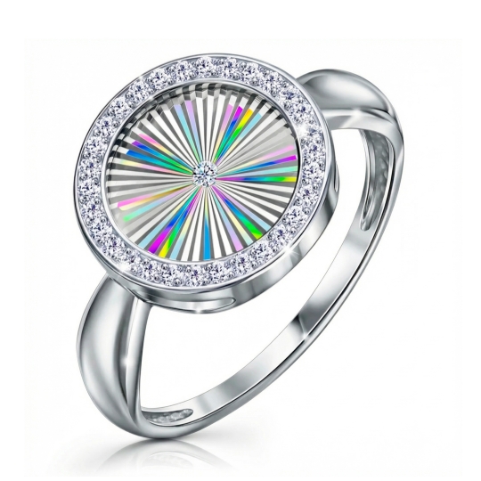 Подвеска из серебра с алмазной гранью и фианитами