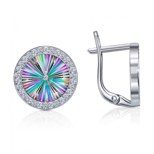 Подвеска из серебра с алмазной гранью и фианитами