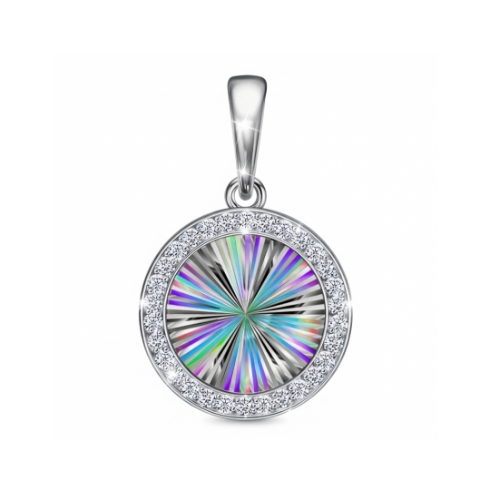 Подвеска из серебра с алмазной гранью и фианитами