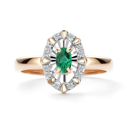 Кольцо из золота с бриллиантами и рубином