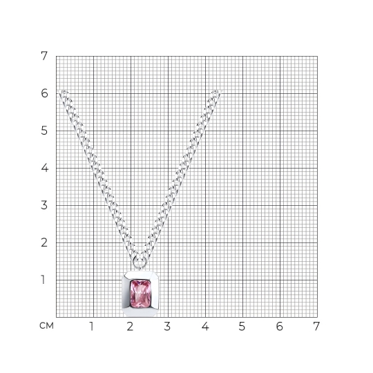 Колье из серебра с бриллианитом и фианитами