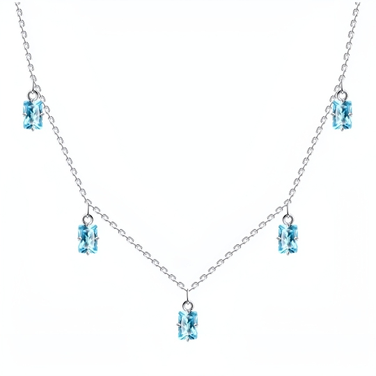 Колье из серебра с фианитами