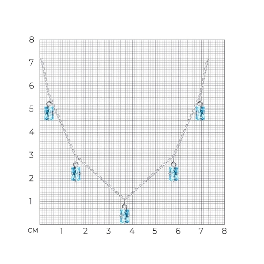 Колье из серебра с фианитами