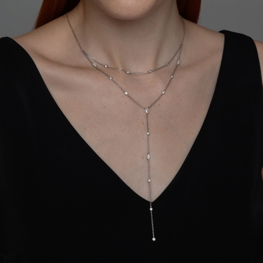 Колье из серебра с фианитом