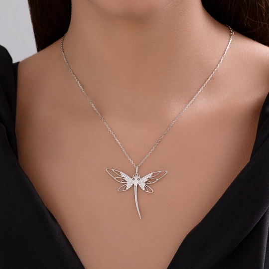 Колье из серебра с фианитом