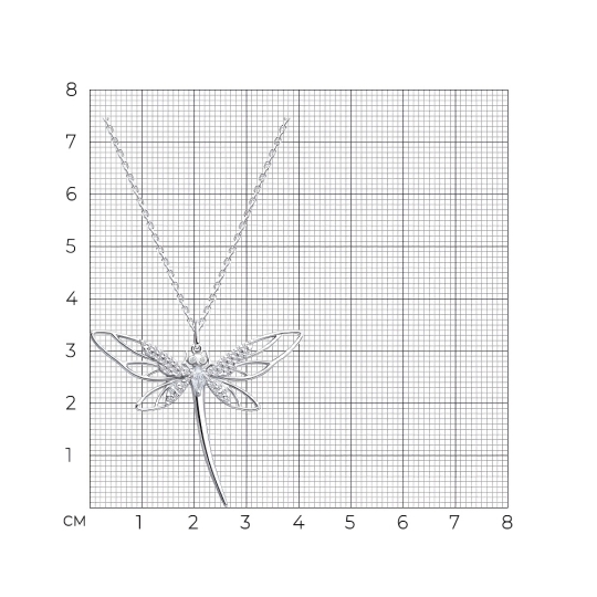 Колье из серебра с фианитом