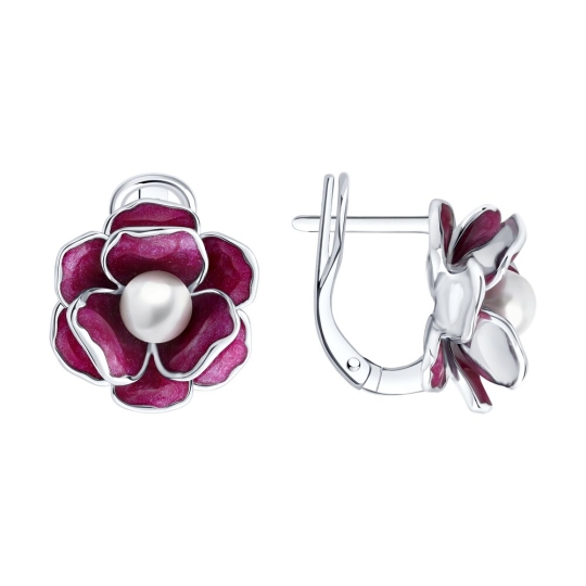 Серьги из серебра с эмалью