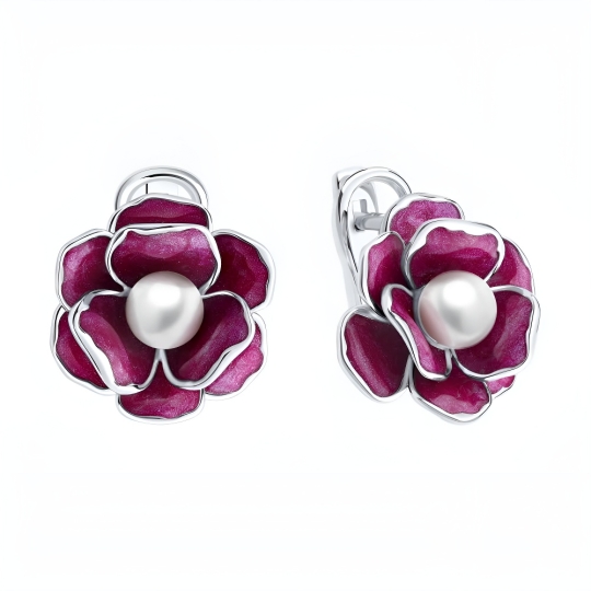 Серьги из серебра с эмалью