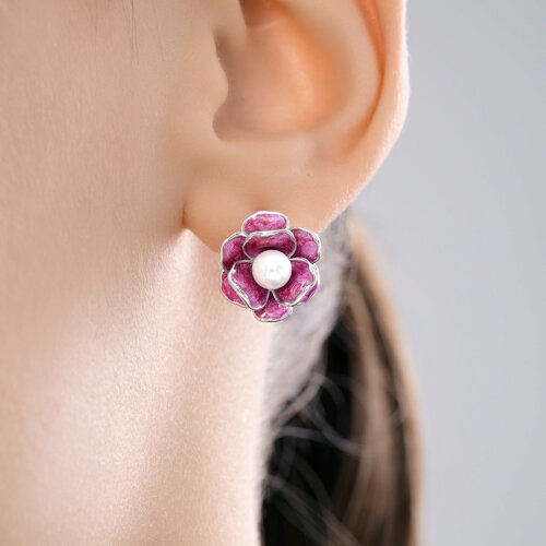 Серьги из серебра с эмалью