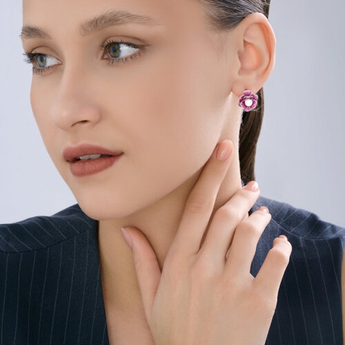 Серьги из серебра с эмалью