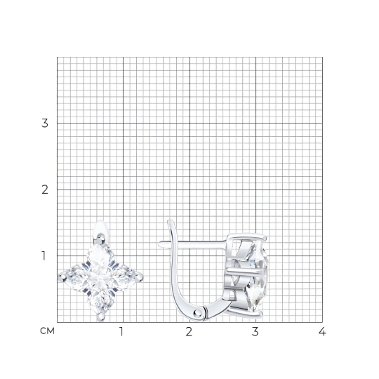 Серьги пусеты из серебра