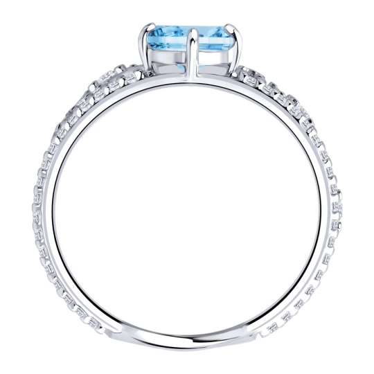 Кольцо из серебра с фианитами