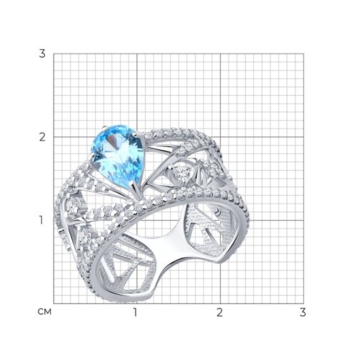 Кольцо из серебра с фианитами