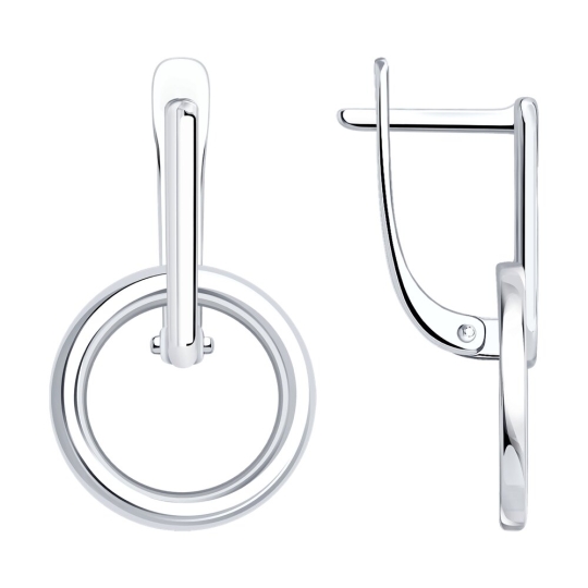 Серьги из серебра с топазами и фианитами