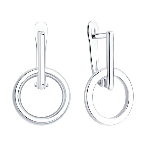 Серьги из серебра с топазами и фианитами