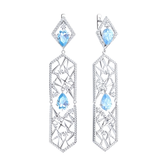 Кольцо из серебра с фианитами