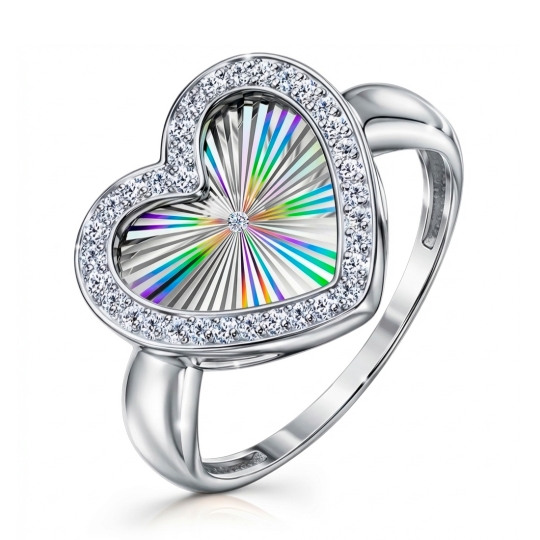 Серьги из серебра с алмазной гранью и фианитами