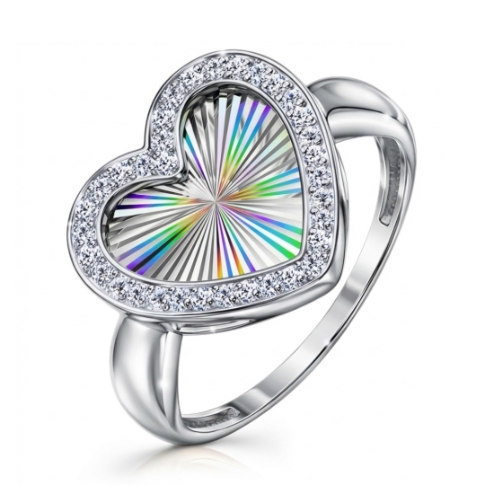 Серьги из серебра с алмазной гранью и фианитами