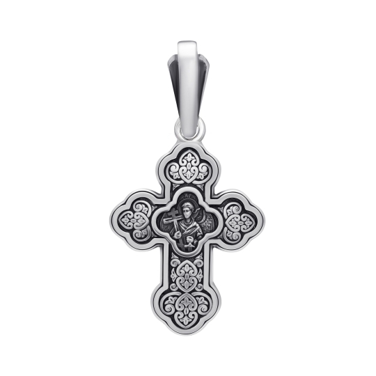 Подвеска-крест из серебра с чернением