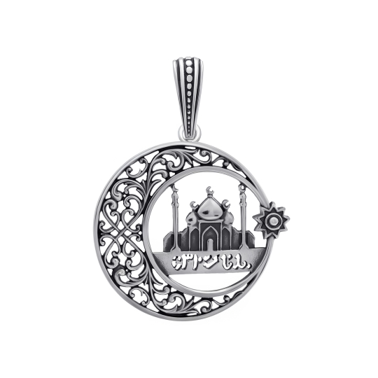 Подвеска из серебра с позолотой и ювелирными кристаллами