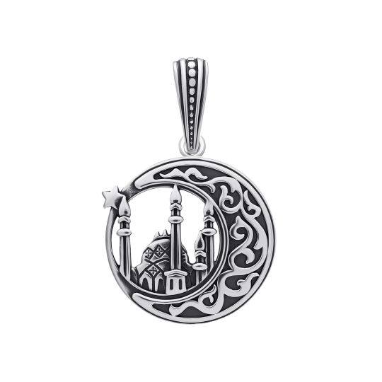 Подвеска из серебра с алмазной гранью и фианитами