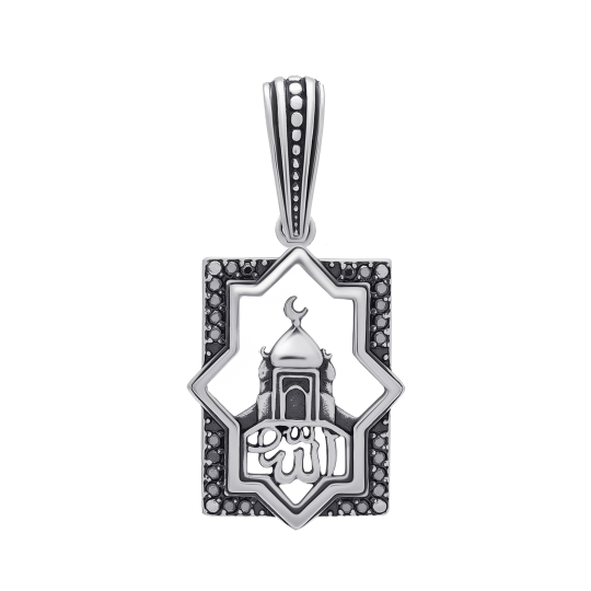 Подвеска из серебра с фианитами