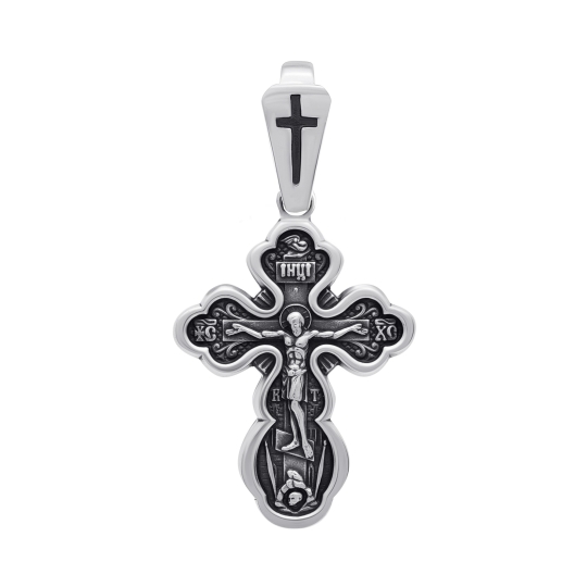 Подвеска-крест из серебра с бриллиантом