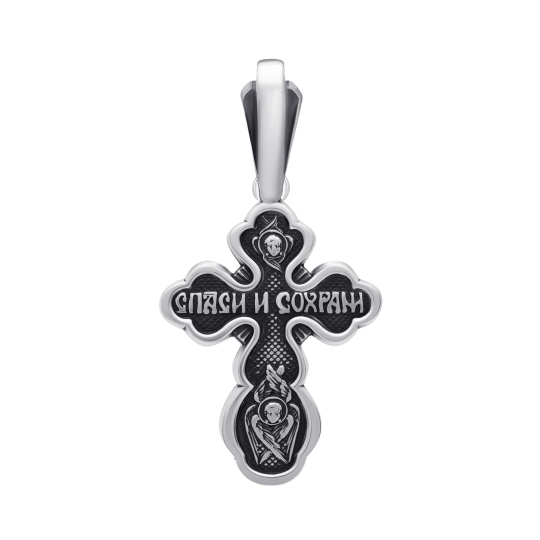 Подвеска-крест из серебра с бриллиантом
