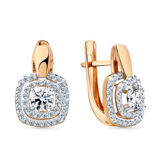 Серьги из золота с гранатами