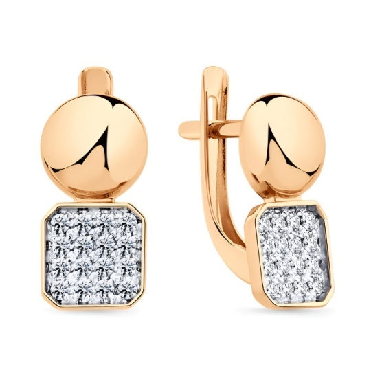 Серьги из золота с рубиновыми корундами